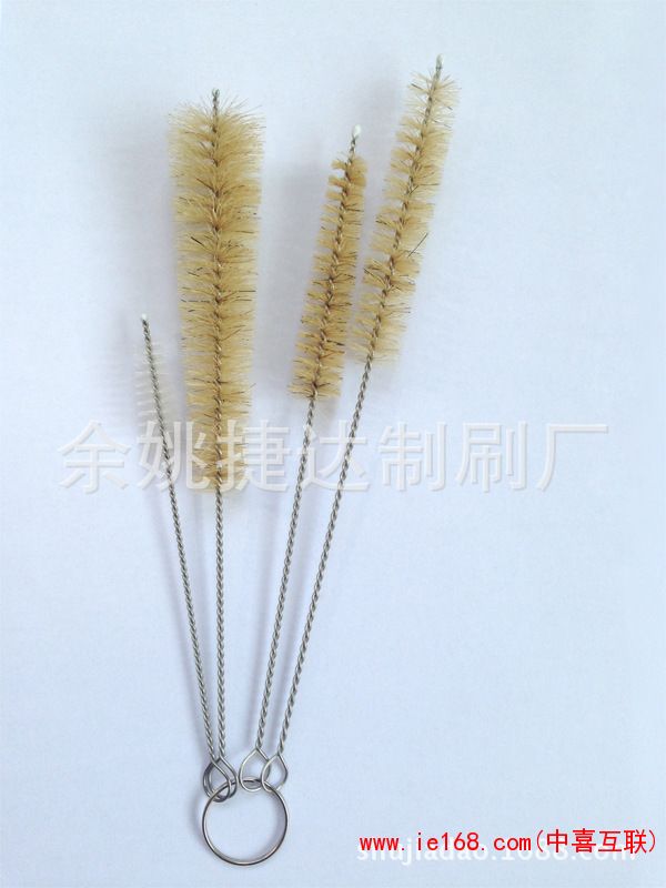 厂家大量供应优质多规格尼龙茶壶毛刷 不锈钢细杯口水壶刷四件套