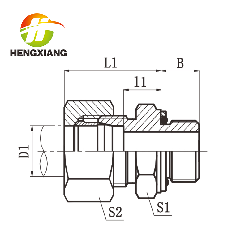 英管螺纹O形圈密封柱端 1DG-RN