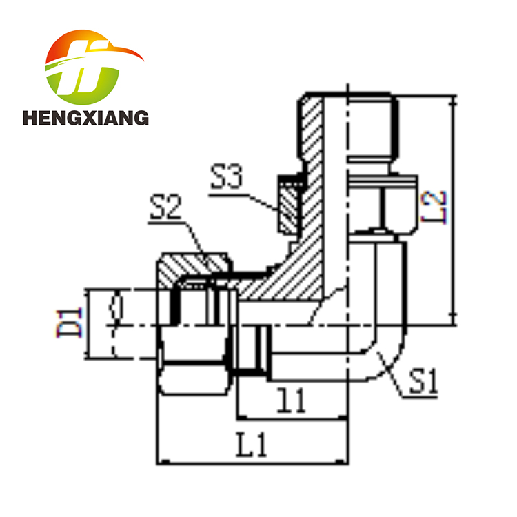 90°弯公制外螺纹可调向柱端 1CH9-OG/RN