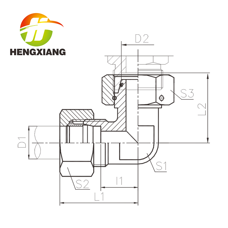 90°弯外螺纹内螺纹转换接头 2C9-RN