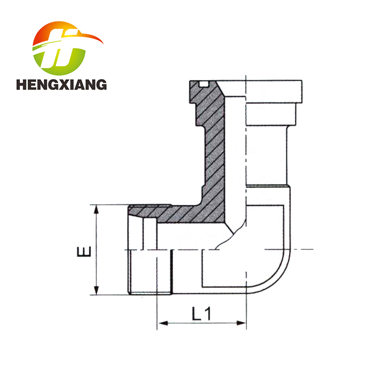 90° 弯公制螺纹卡套式法兰ISO 6162 1CFL9