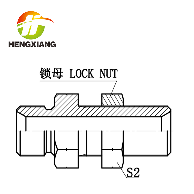 英管外螺纹60°内锥过板接头 6B-LN